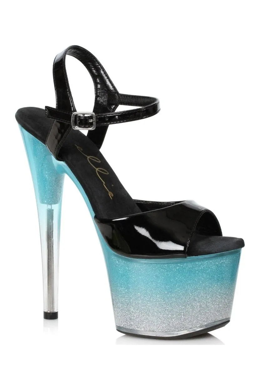 709-MIRANDA Sandal | Turquoise Faux Leather