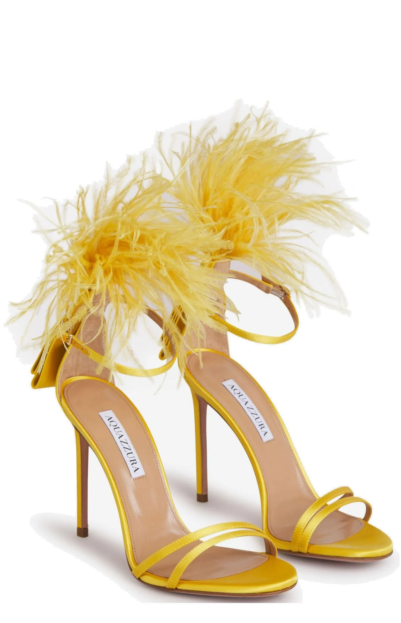 Aquazurra Concerto Feather Embellished Heel Sandals