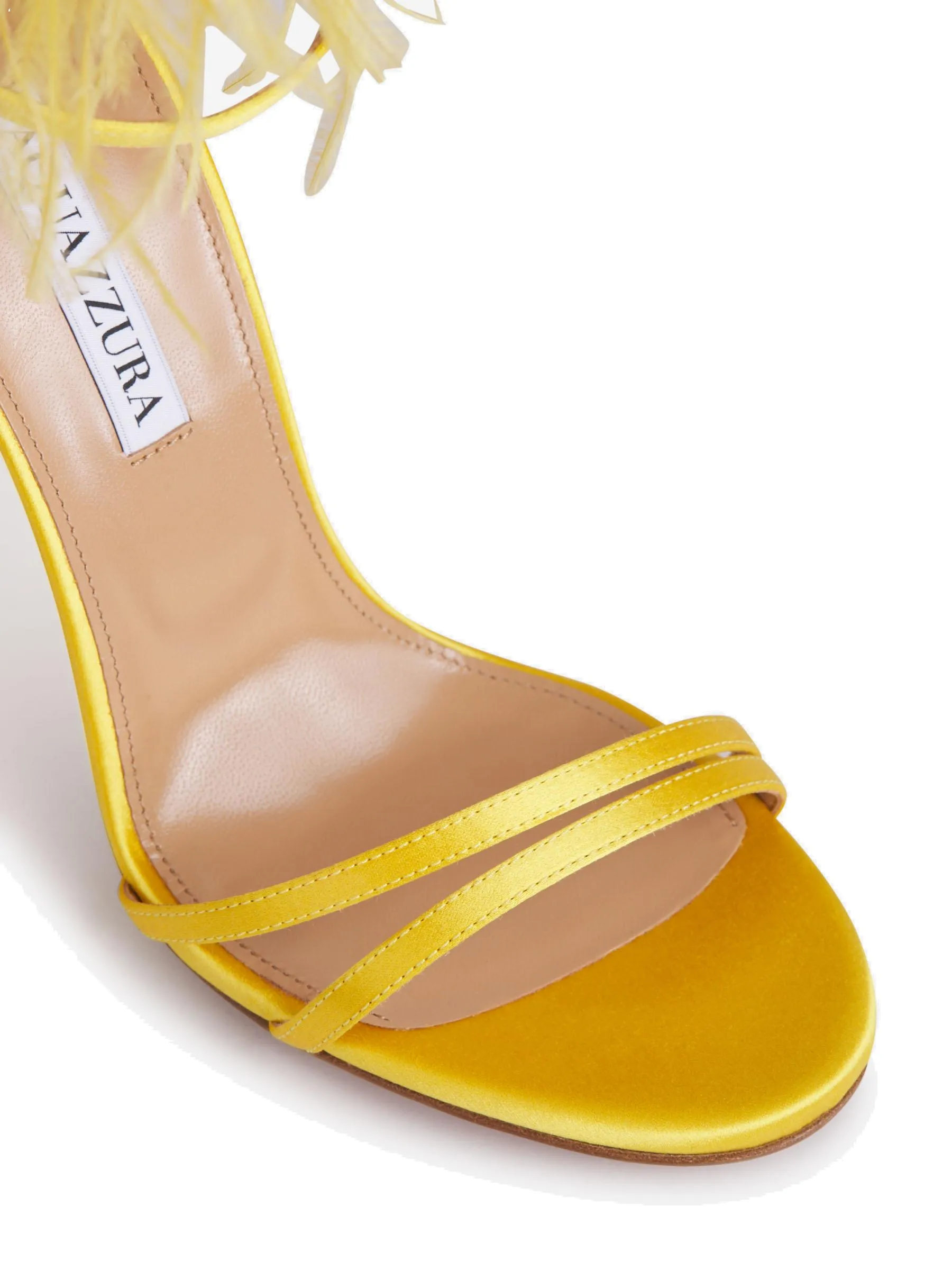 Aquazurra Concerto Feather Embellished Heel Sandals