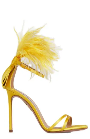 Aquazurra Concerto Feather Embellished Heel Sandals