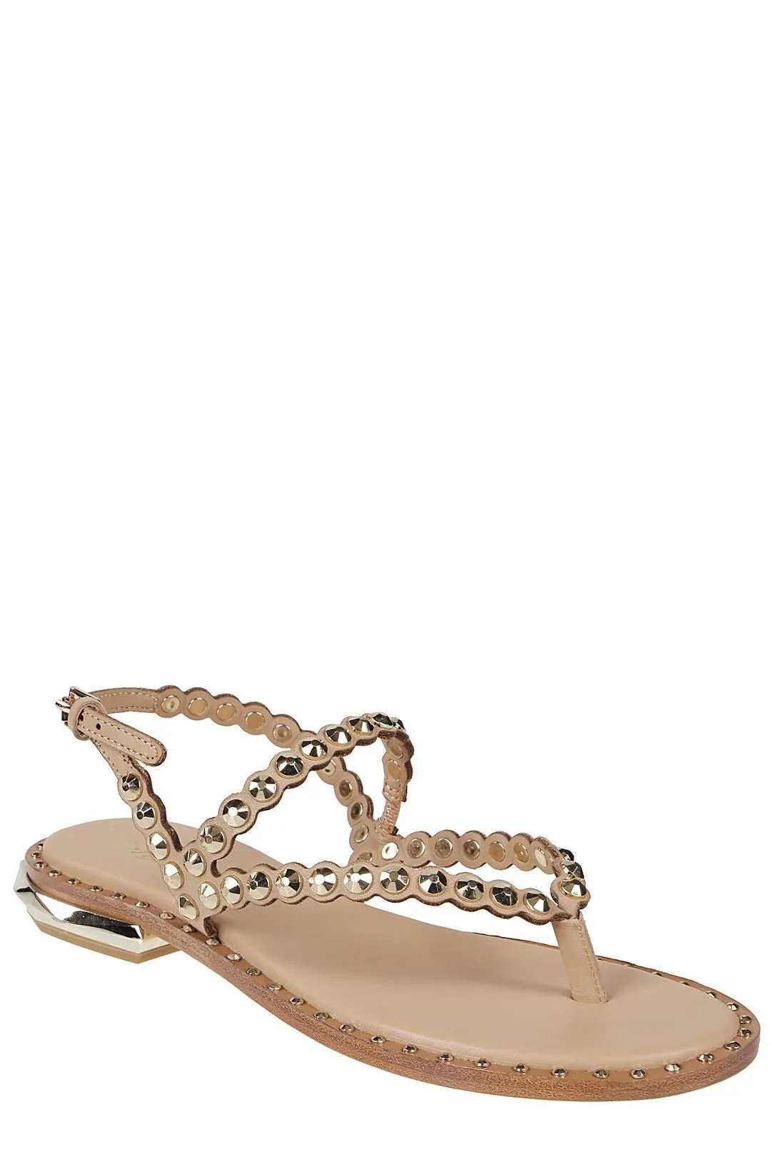 Ash Patchy Studded Buckle Fastened Sandals