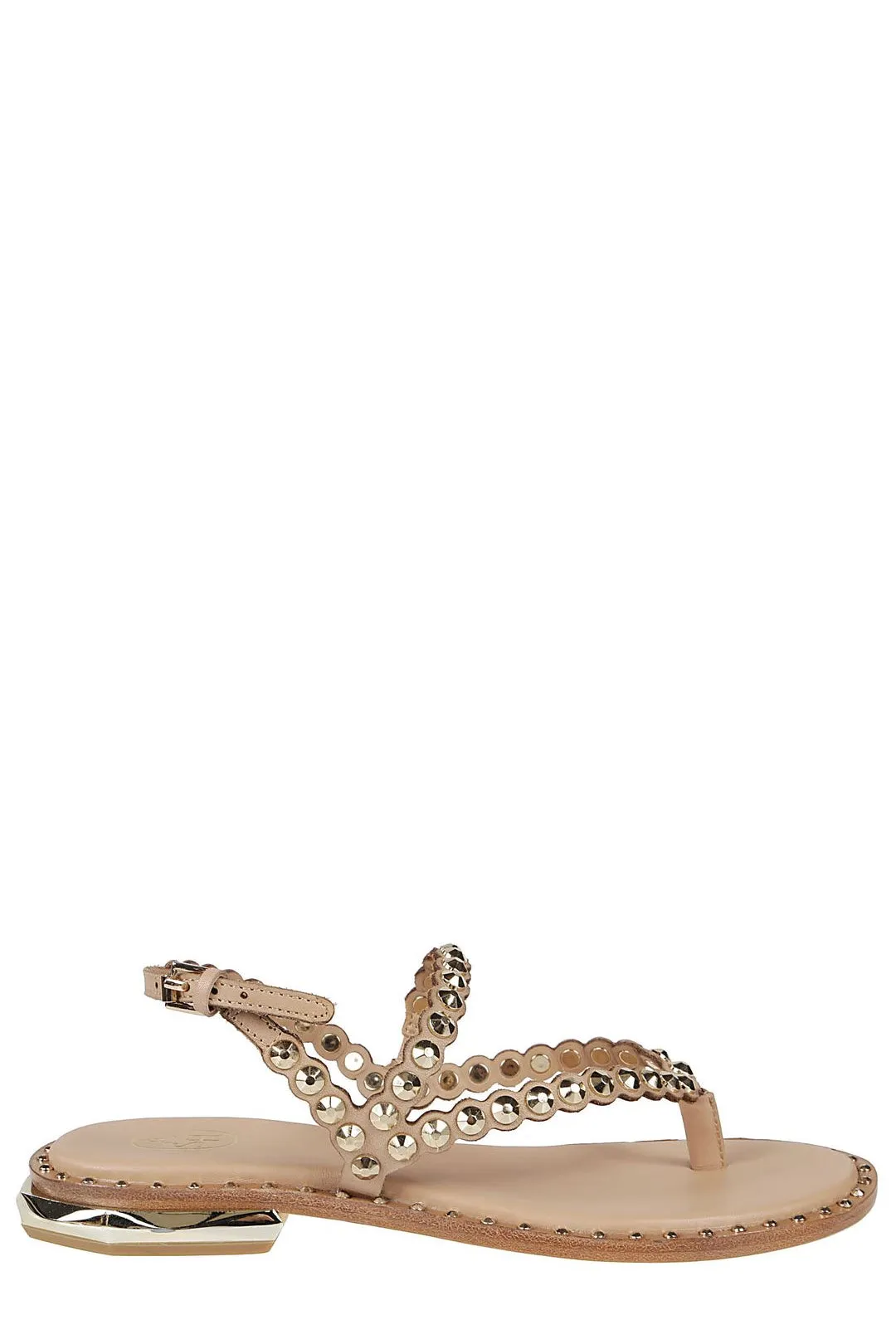 Ash Patchy Studded Buckle Fastened Sandals