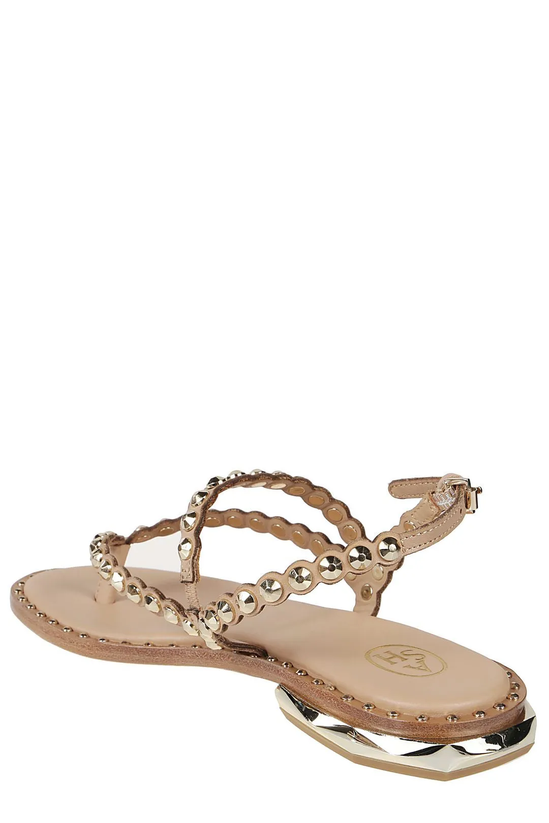 Ash Patchy Studded Buckle Fastened Sandals