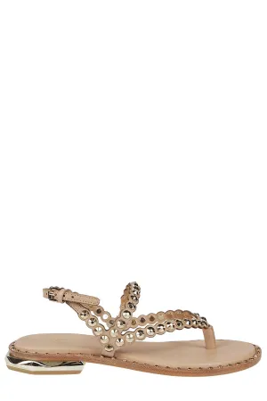 Ash Patchy Studded Buckle Fastened Sandals