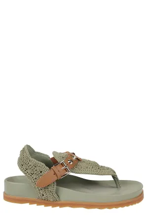 Ash Union Crochet-Strap Studded Sandals