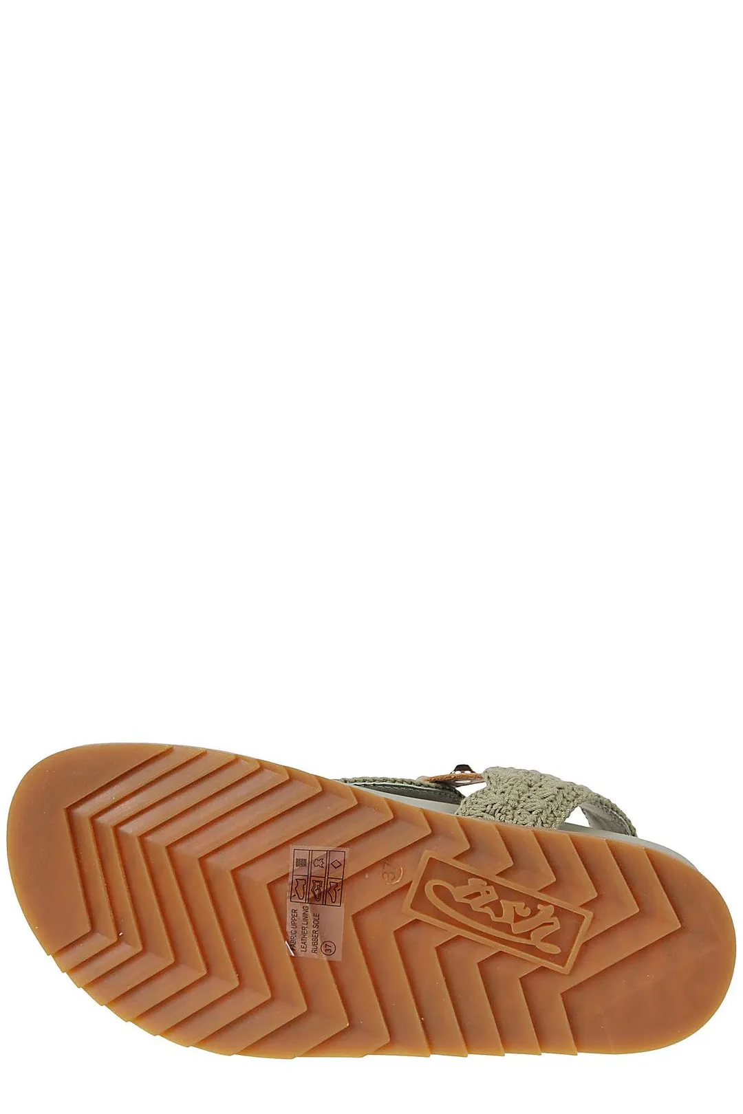 Ash Union Crochet-Strap Studded Sandals