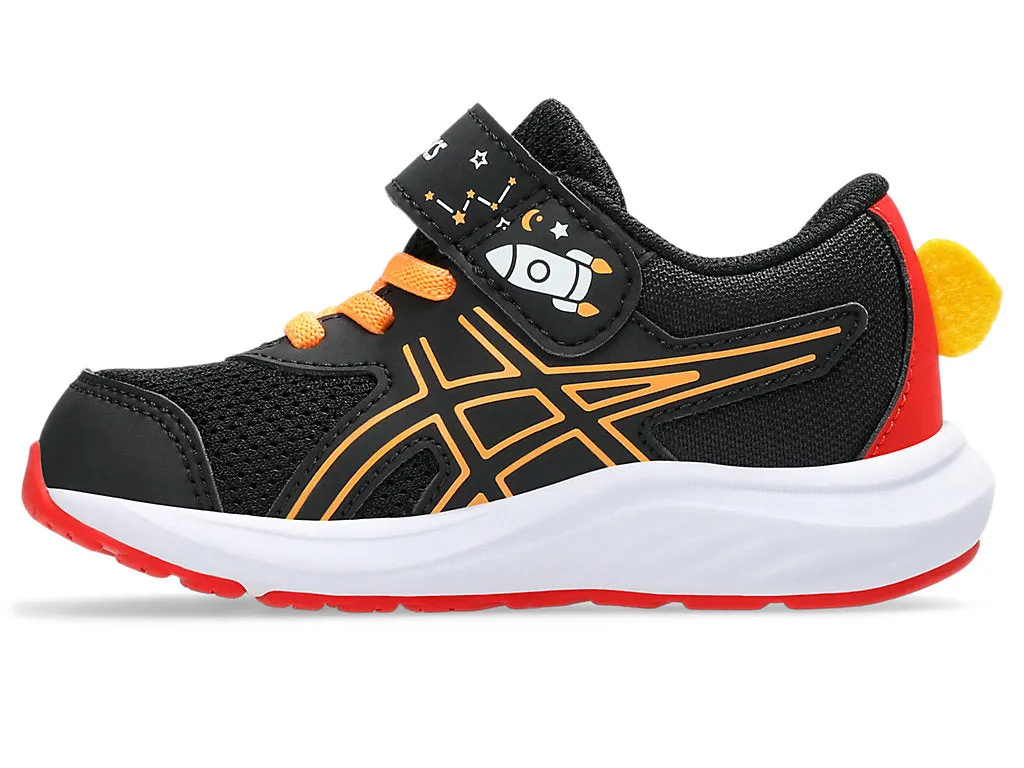 ASICS KID'S CONTEND 9 HOOK N' LOOP TS BLACK/ORANGE RUNNING SHOES