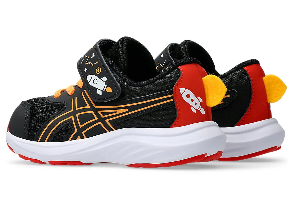 ASICS KID'S CONTEND 9 HOOK N' LOOP TS BLACK/ORANGE RUNNING SHOES
