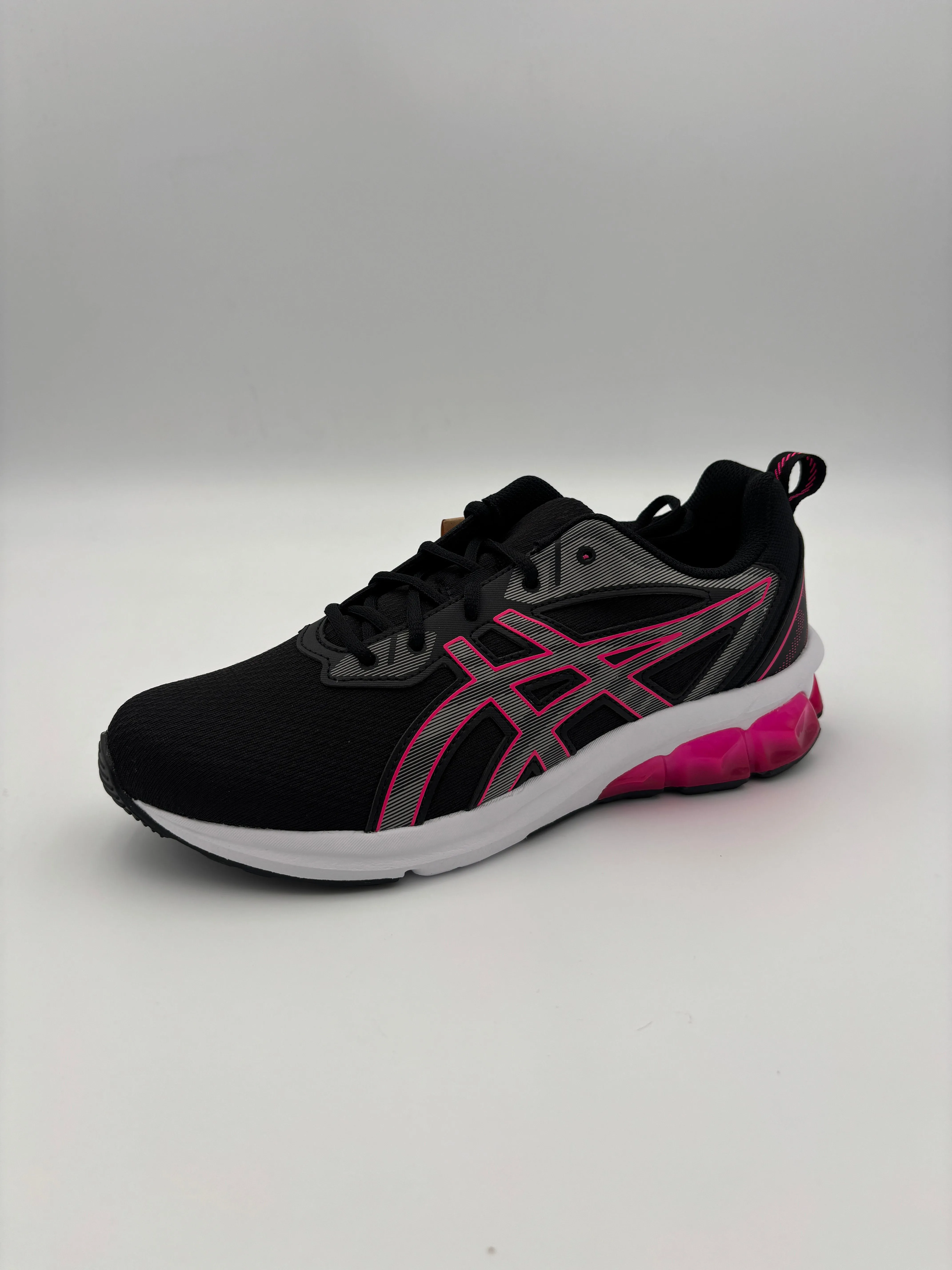 ASICS KID'S GEL QUANTUM 90 GS BLACK/PINK RUNNING SHOES