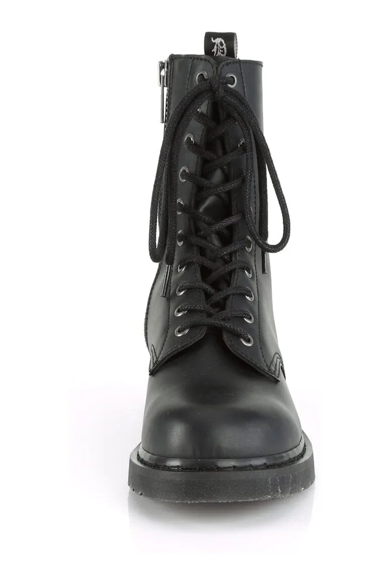 BOLT-200 Black Vegan Leather Knee Boot