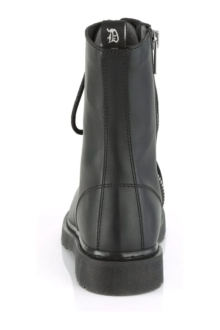 BOLT-200 Black Vegan Leather Knee Boot