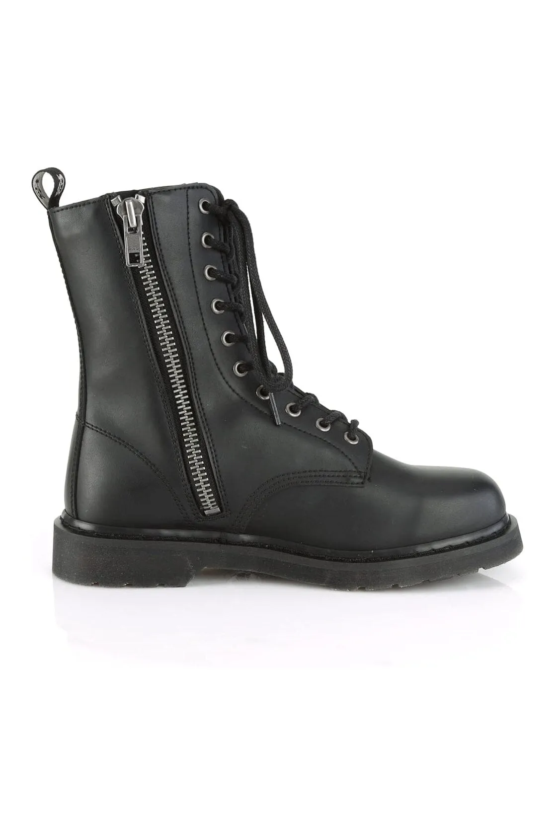 BOLT-200 Black Vegan Leather Knee Boot