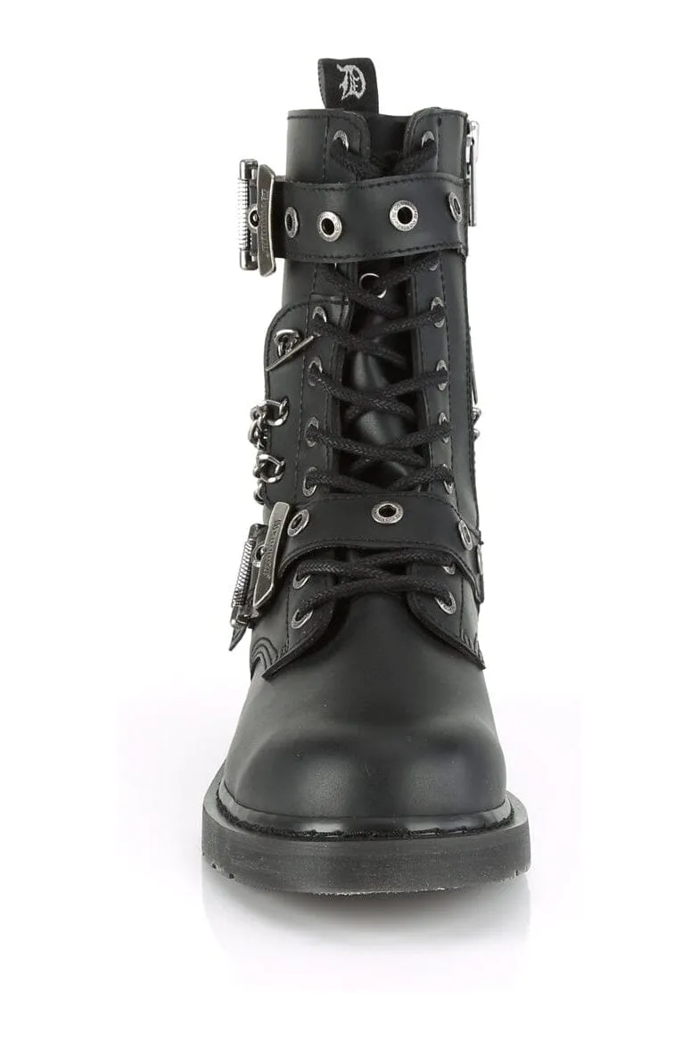 BOLT-250 Black Vegan Leather Knee Boot