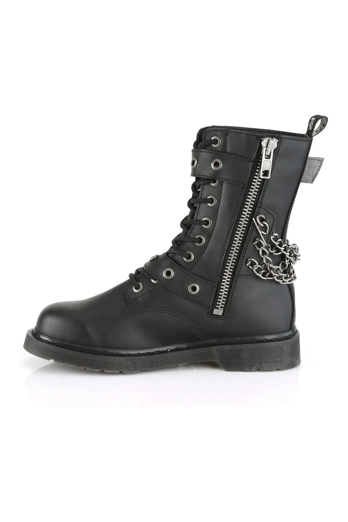 BOLT-250 Black Vegan Leather Knee Boot