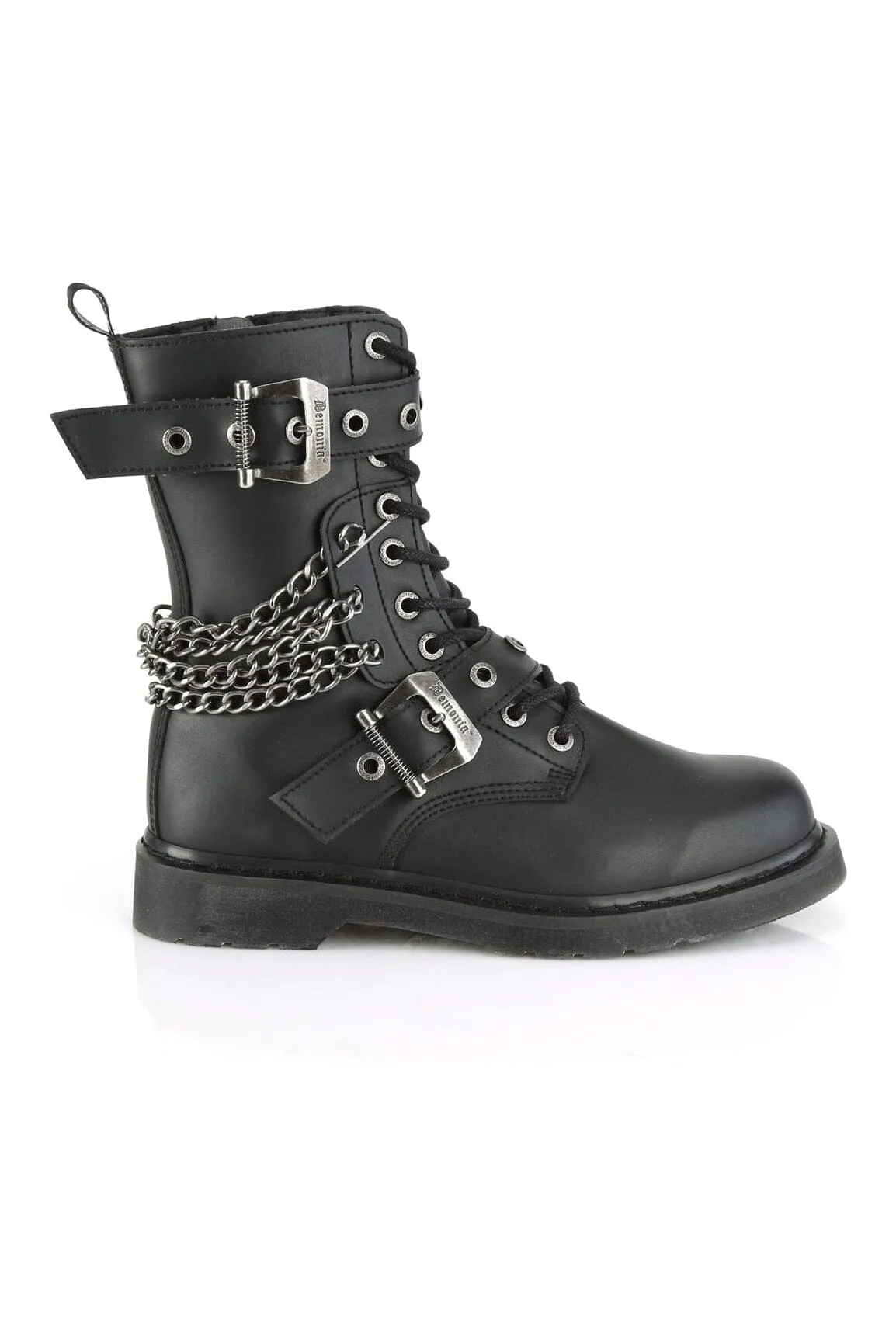 BOLT-250 Black Vegan Leather Knee Boot
