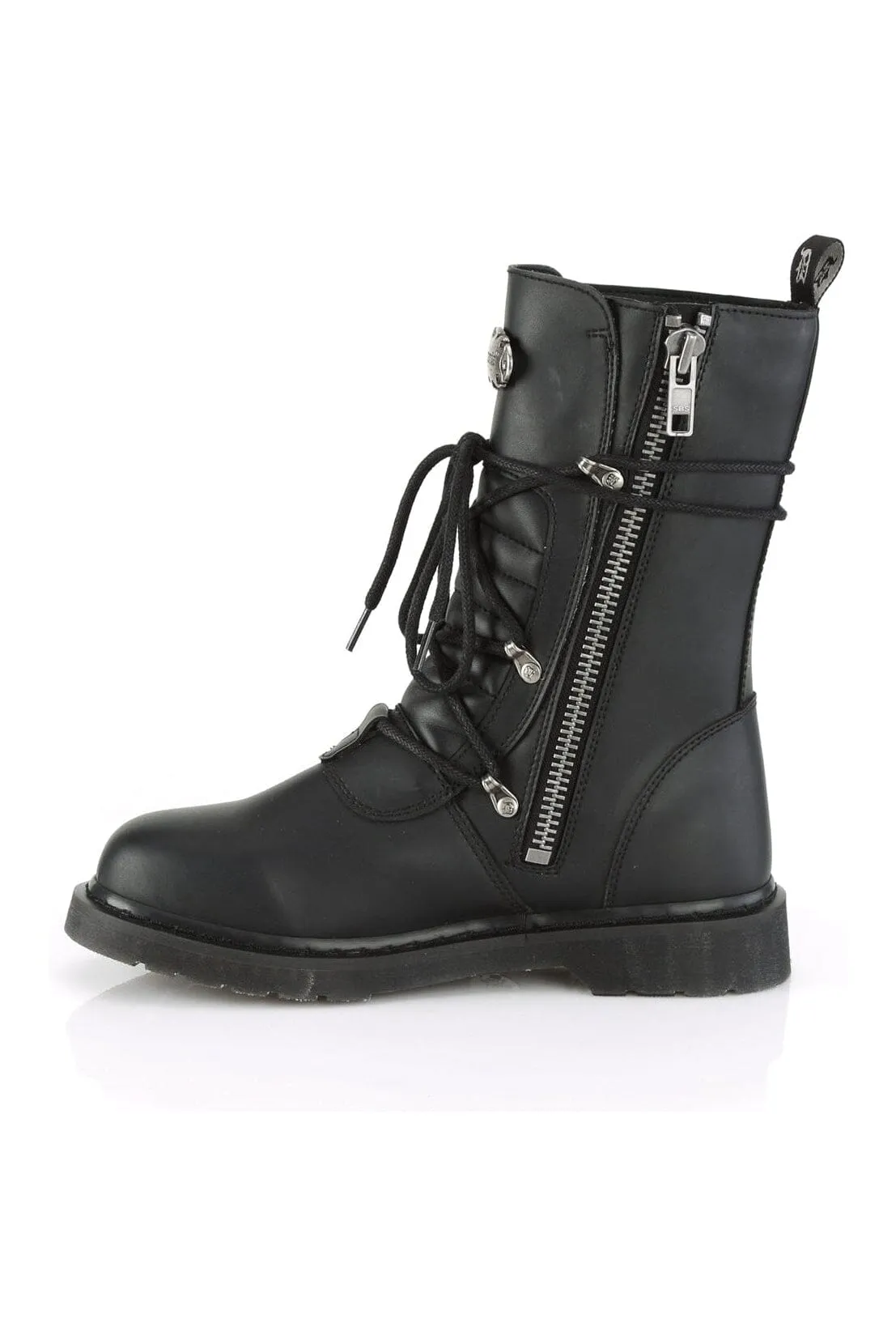 BOLT-265 Black Vegan Leather Knee Boot