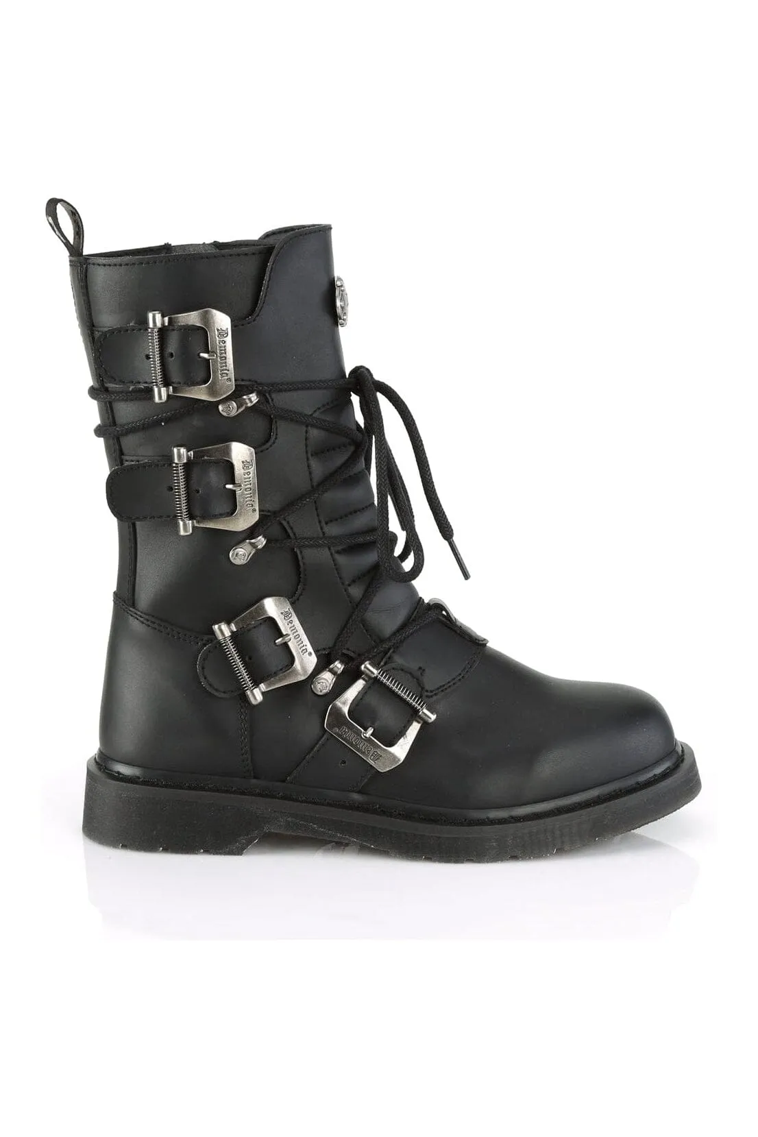 BOLT-265 Black Vegan Leather Knee Boot