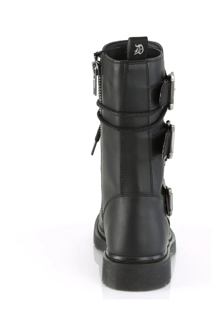 BOLT-265 Black Vegan Leather Knee Boot