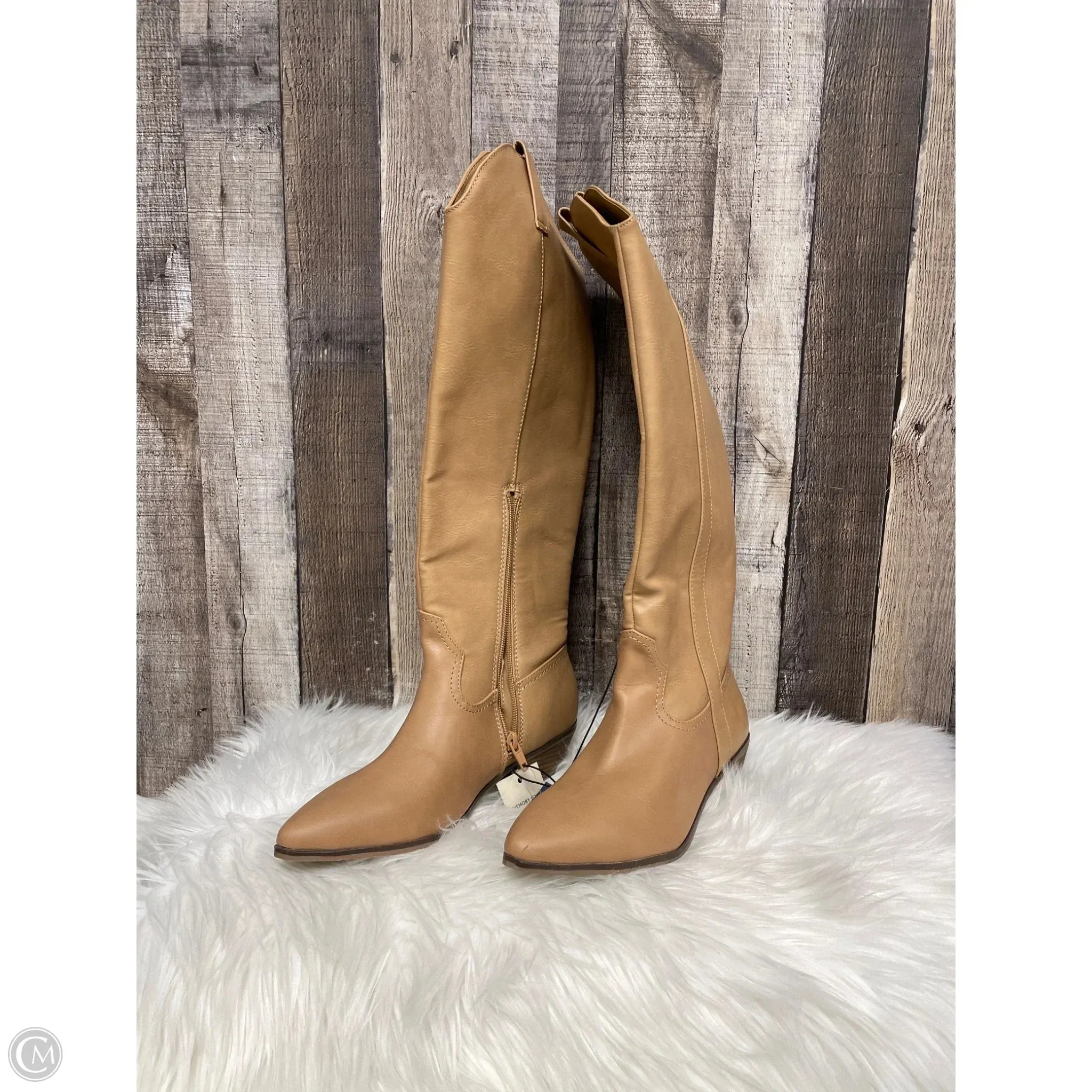 Boots Knee Heels By Universal Thread In Beige, Size: 8.5