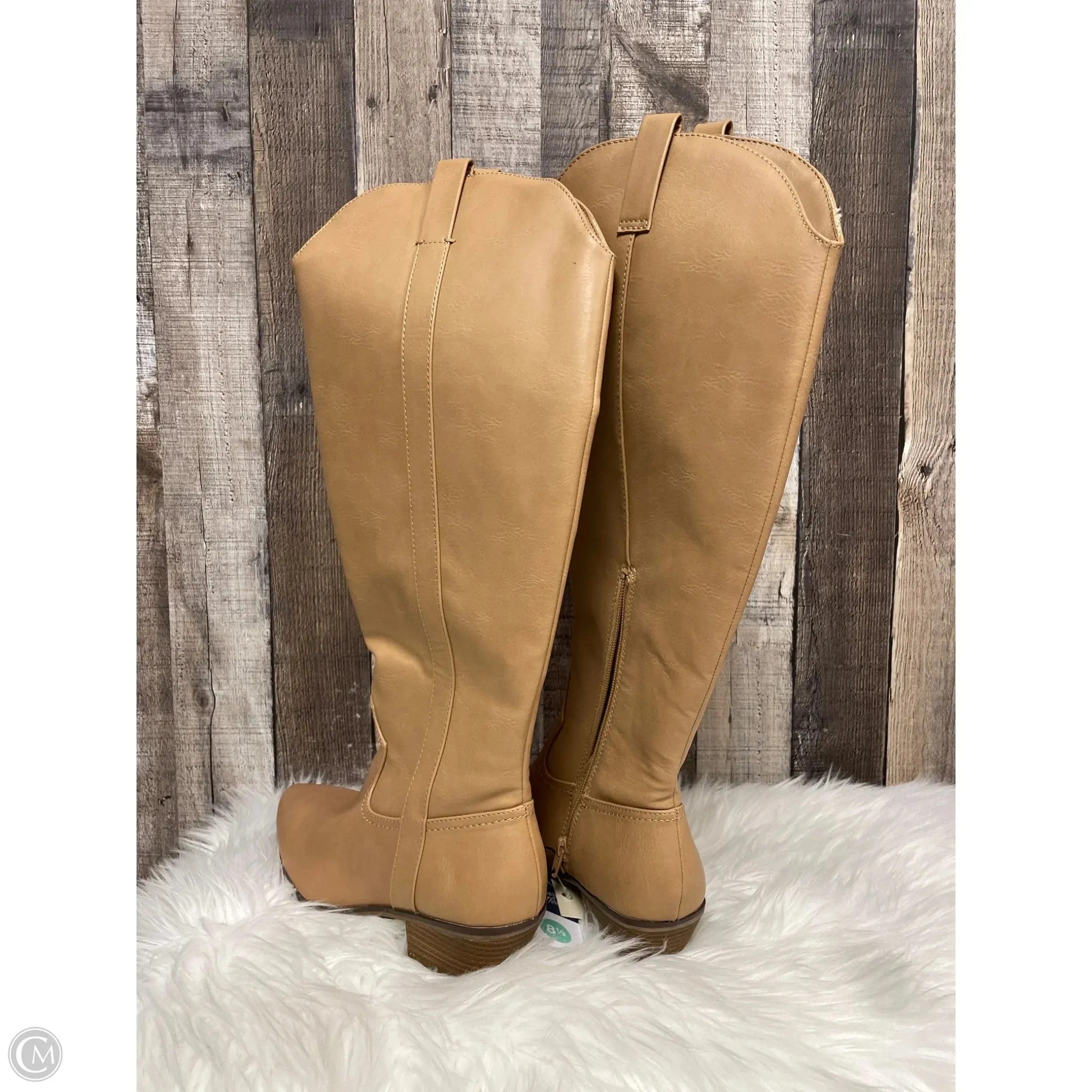 Boots Knee Heels By Universal Thread In Beige, Size: 8.5