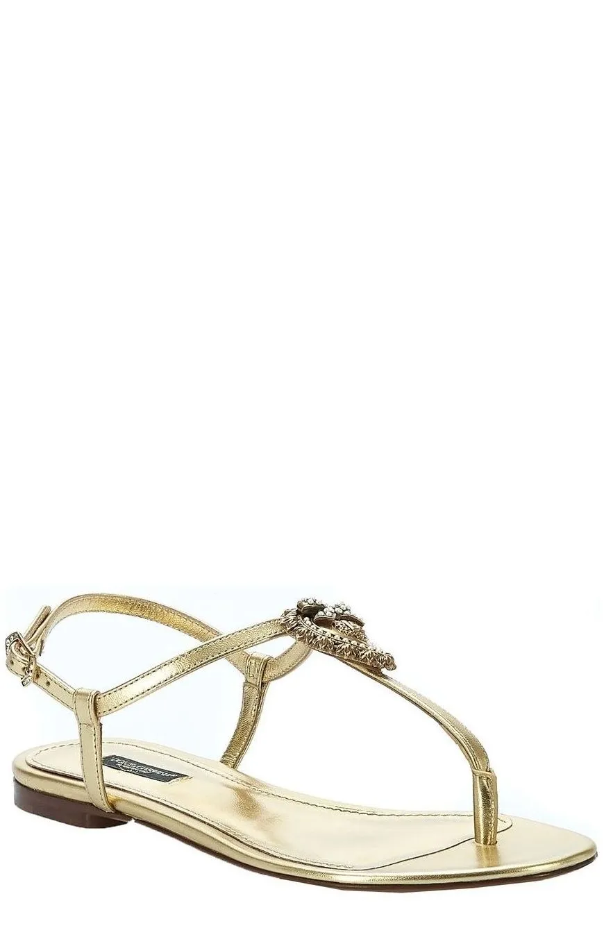 Dolce & Gabbana Metallic Strap Sandals