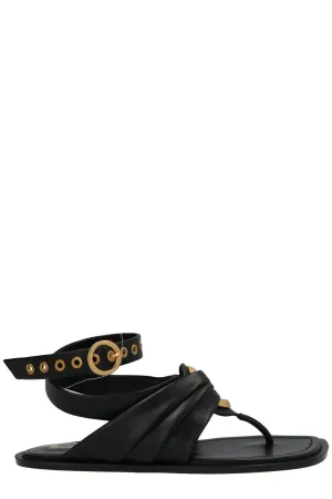 Etro Logo Engraved Eyelet Detailed Sandals