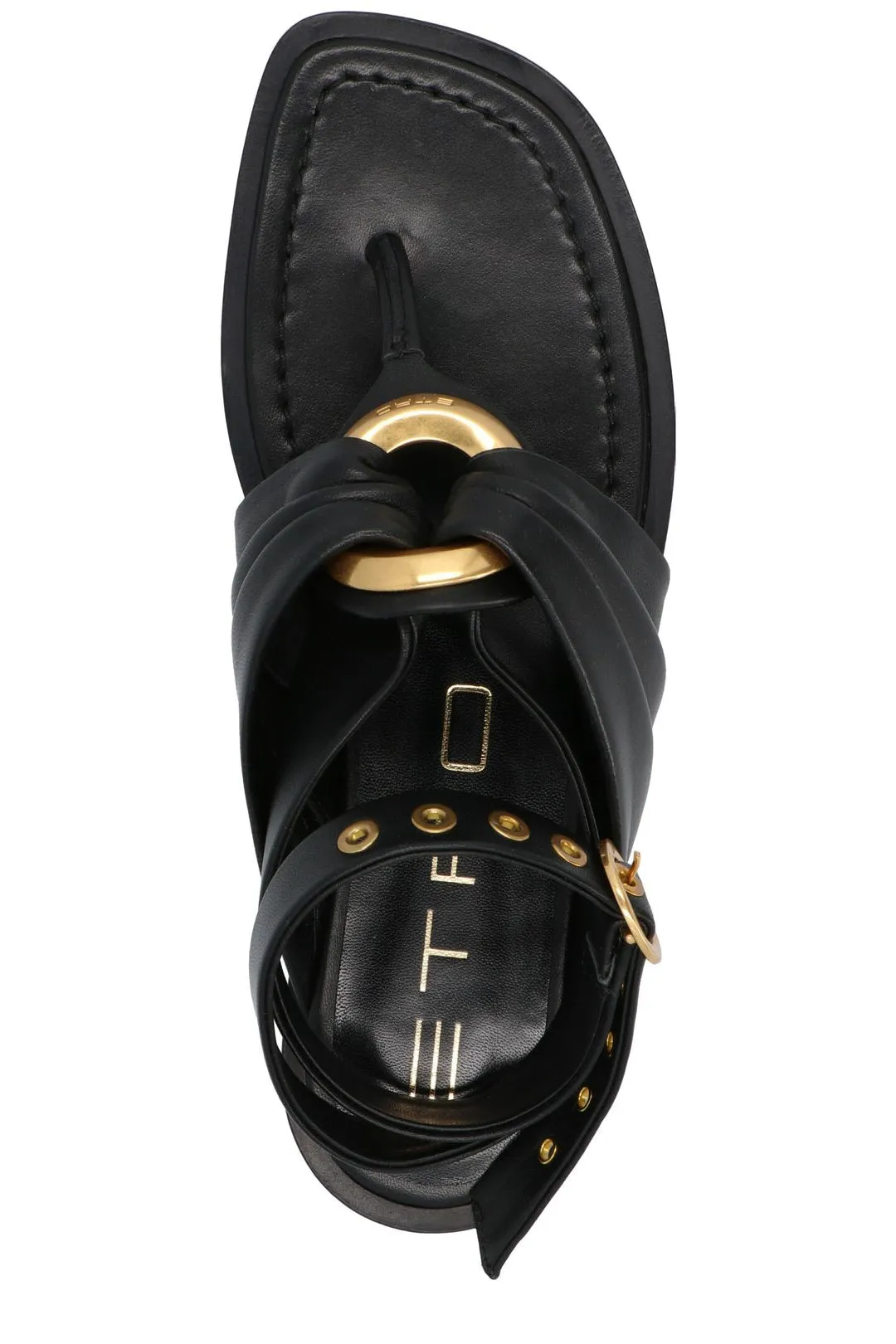 Etro Logo Engraved Eyelet Detailed Sandals