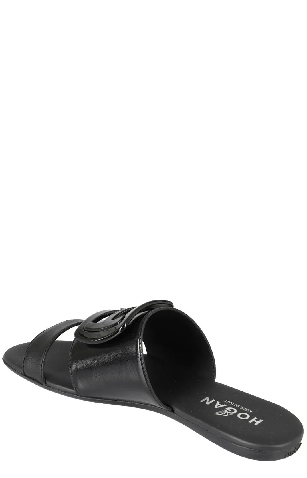Hogan Logo-Plaque Slip-On Sandals