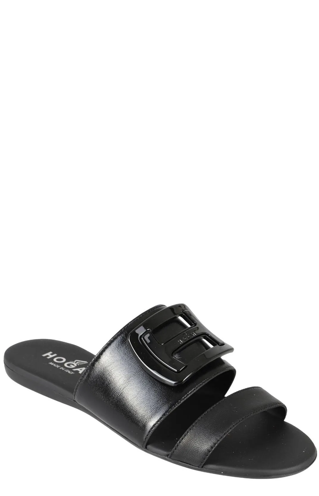 Hogan Logo-Plaque Slip-On Sandals