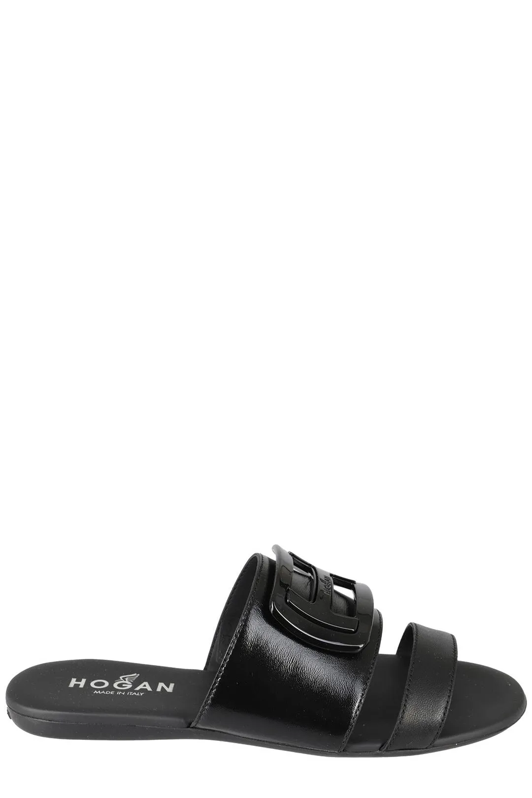 Hogan Logo-Plaque Slip-On Sandals