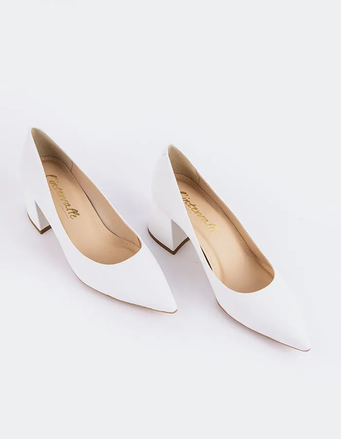 Josephine White Leather