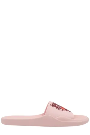 Kenzo Tiger Logo Detailed Slip-On Slides