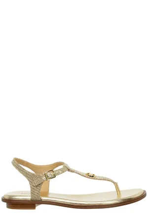 Michael Michael Kors Logo Plaque Thong Strap Sandals