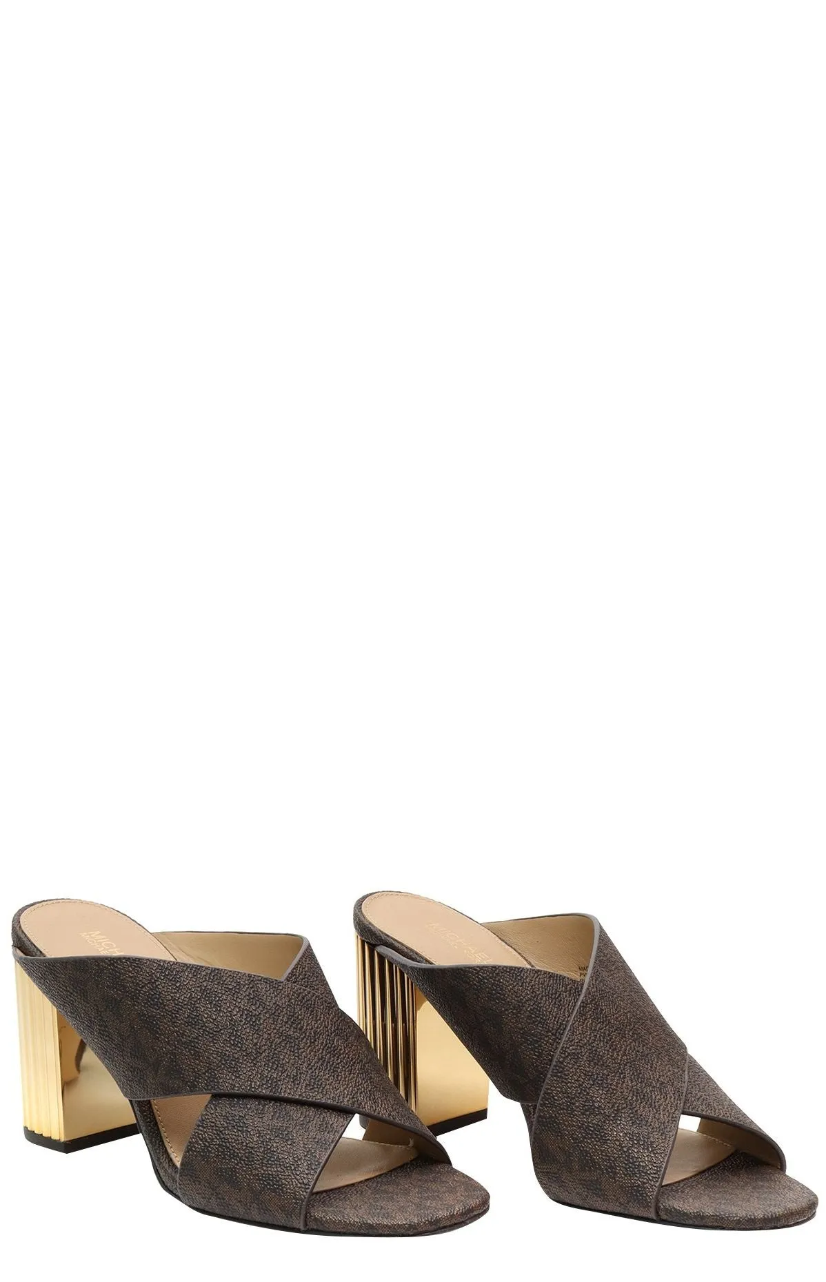 Michael Michael Kors Porter Monogram Crossover Strap Mules