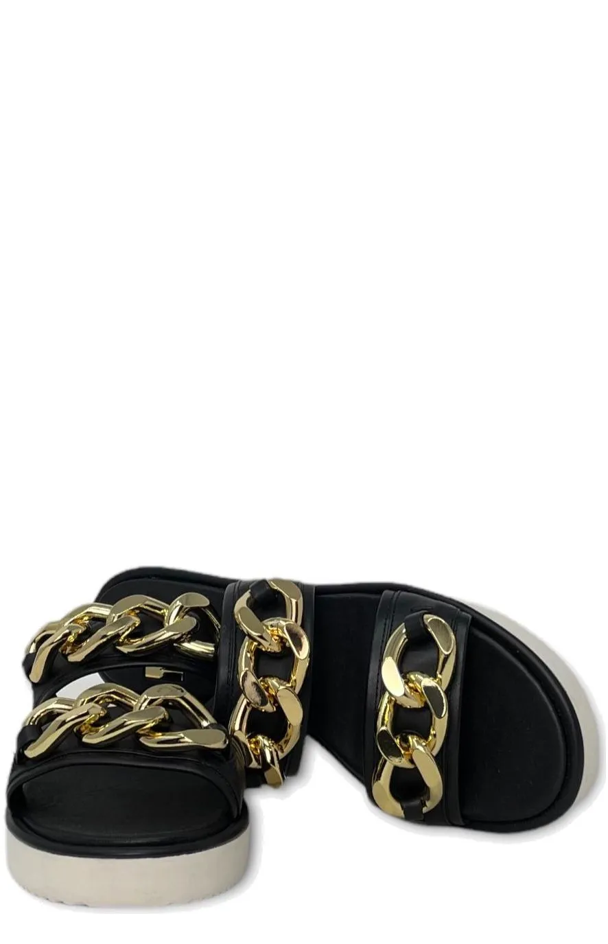 Michael Michael Kors Scarlett Chain-Link Slip-On Slides