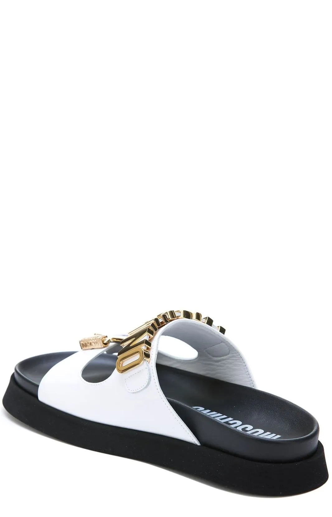 Moschino Logo Lettering Slip-On Sandals