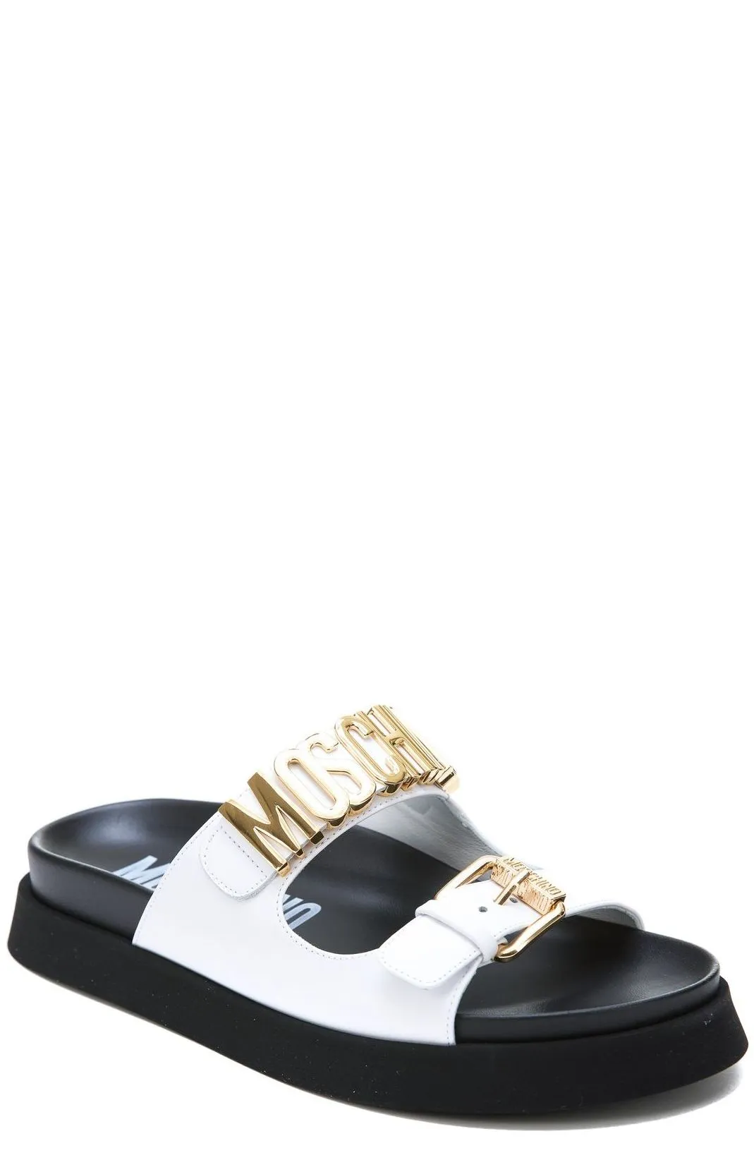 Moschino Logo Lettering Slip-On Sandals