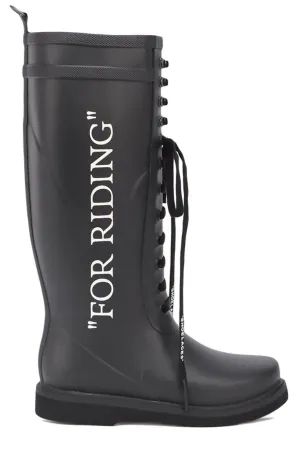 Off-White For Riding Printed Lace-Up Boots