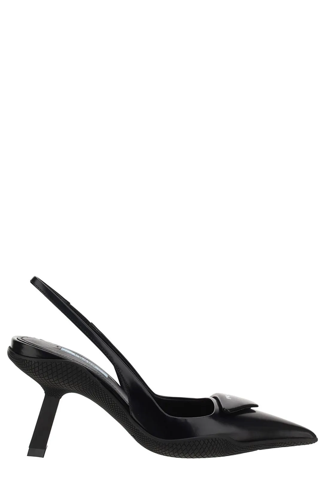 Prada Logo Plaque Slingback Pumps