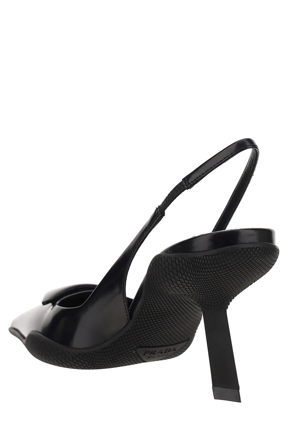 Prada Logo Plaque Slingback Pumps