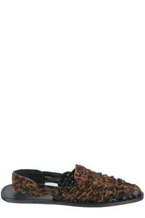 Saint Laurent Leopard Print Intertwined Sandals