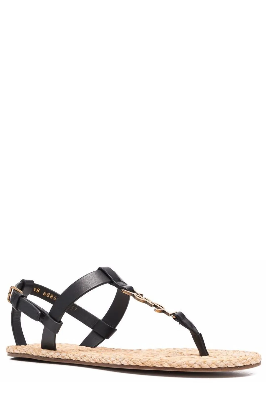 Saint Laurent Logo Plaque Thong Sandals