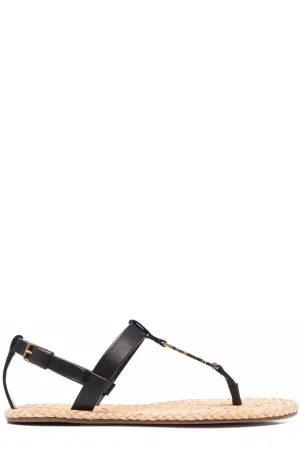 Saint Laurent Logo Plaque Thong Sandals