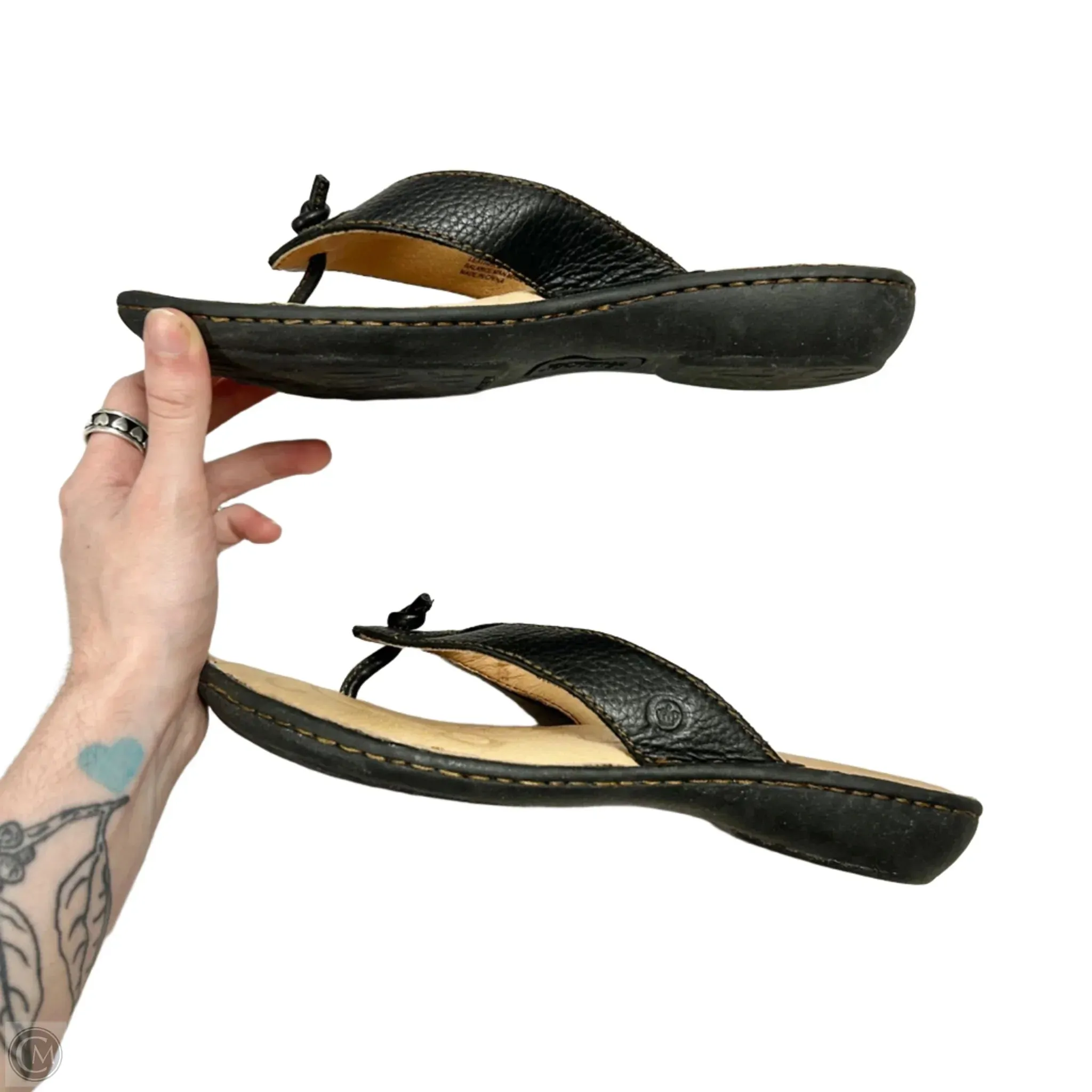 Sandals Flats By Born In Black, Size: 7