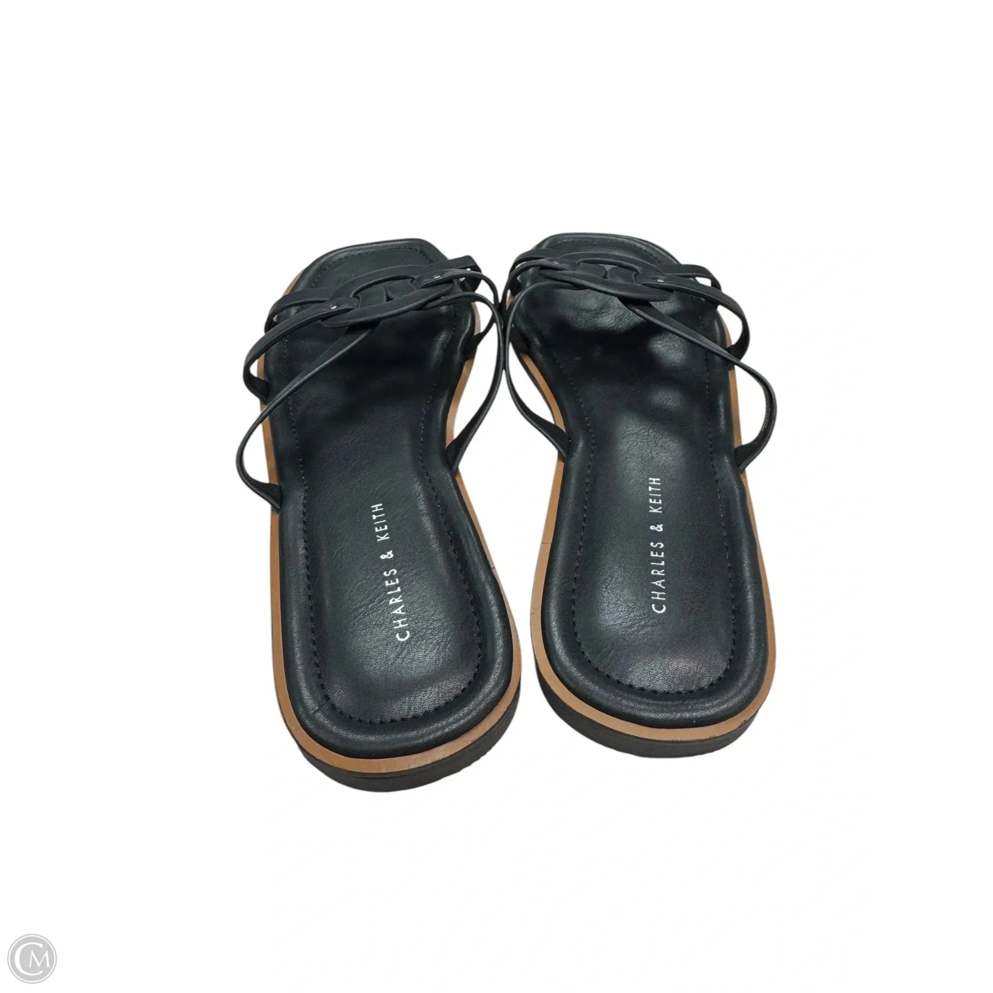 Sandals Flats By Clothes Mentor In Black, Size: 8.5
