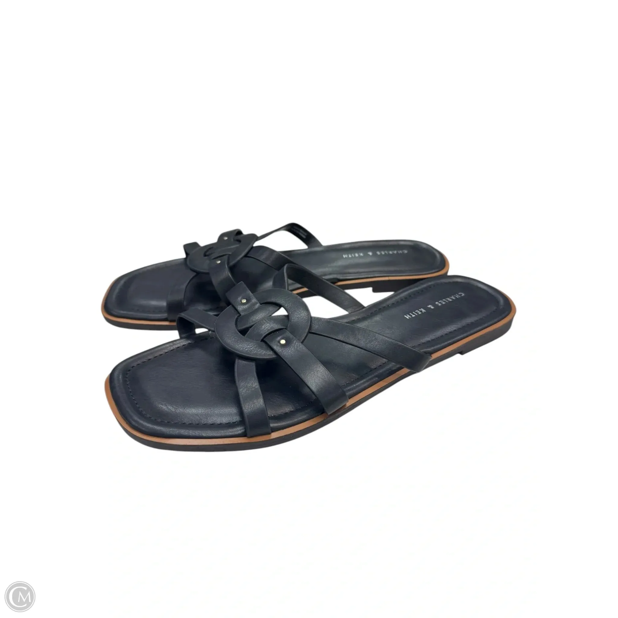 Sandals Flats By Clothes Mentor In Black, Size: 8.5