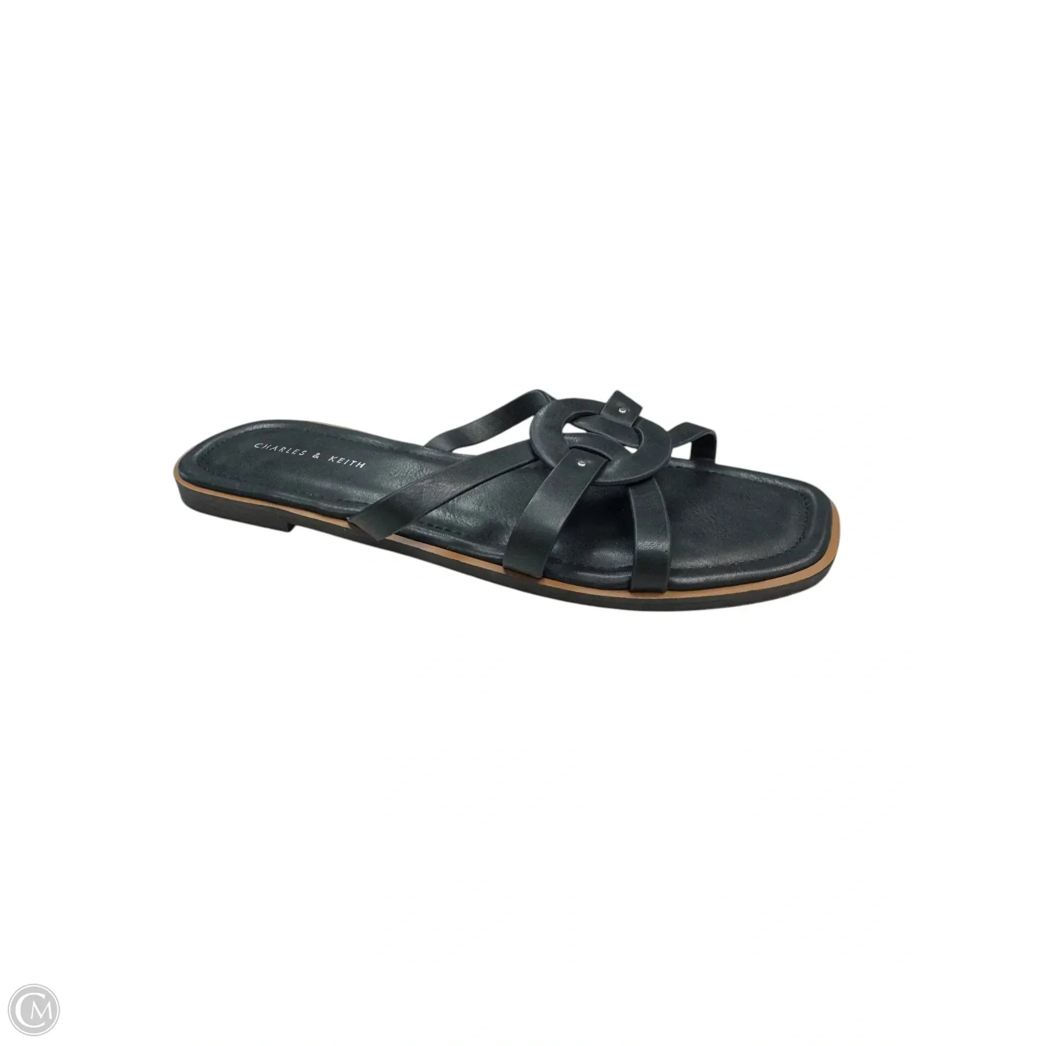 Sandals Flats By Clothes Mentor In Black, Size: 8.5