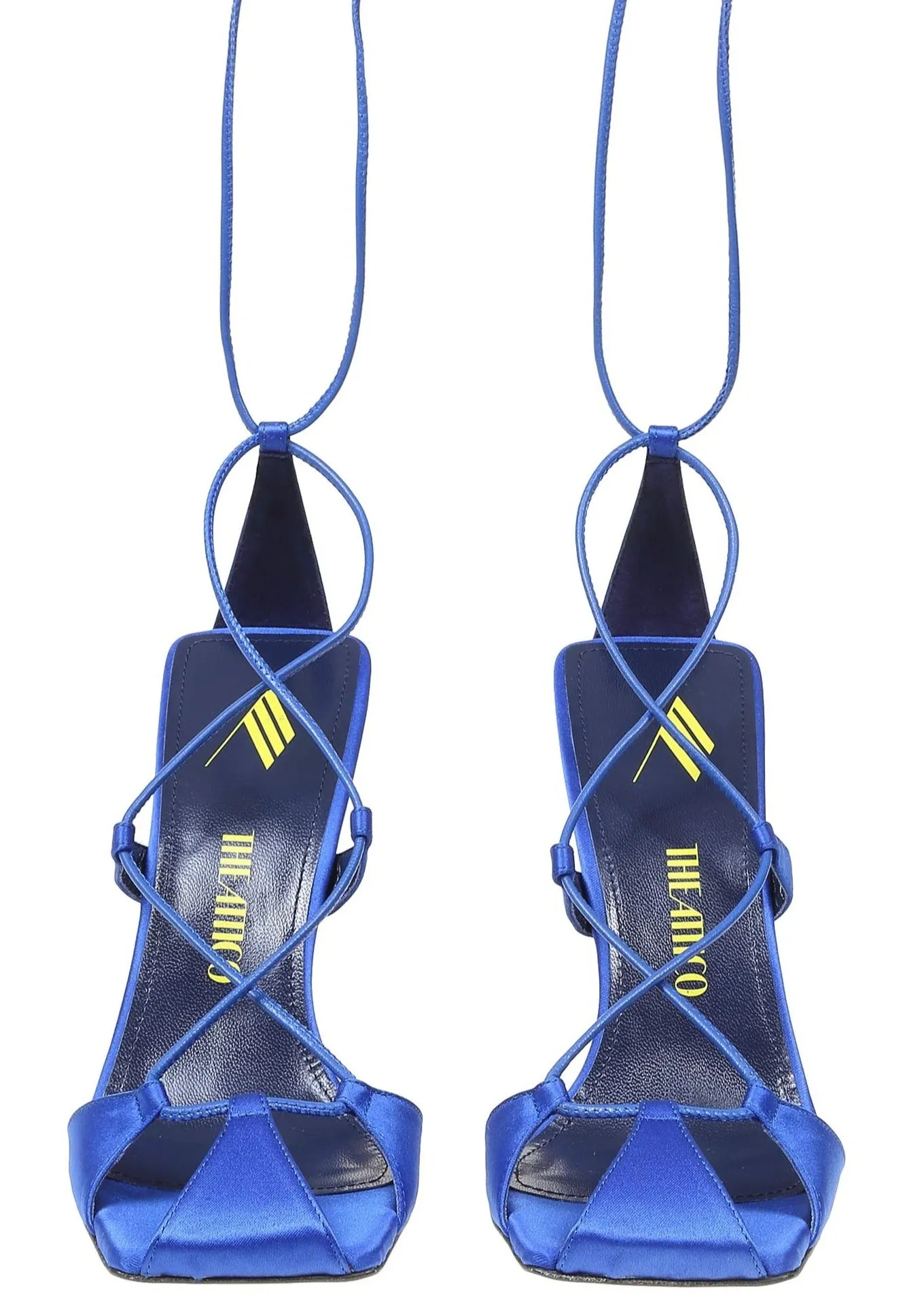 The Attico Adele Lace-Up Galvanic Heel Sandals