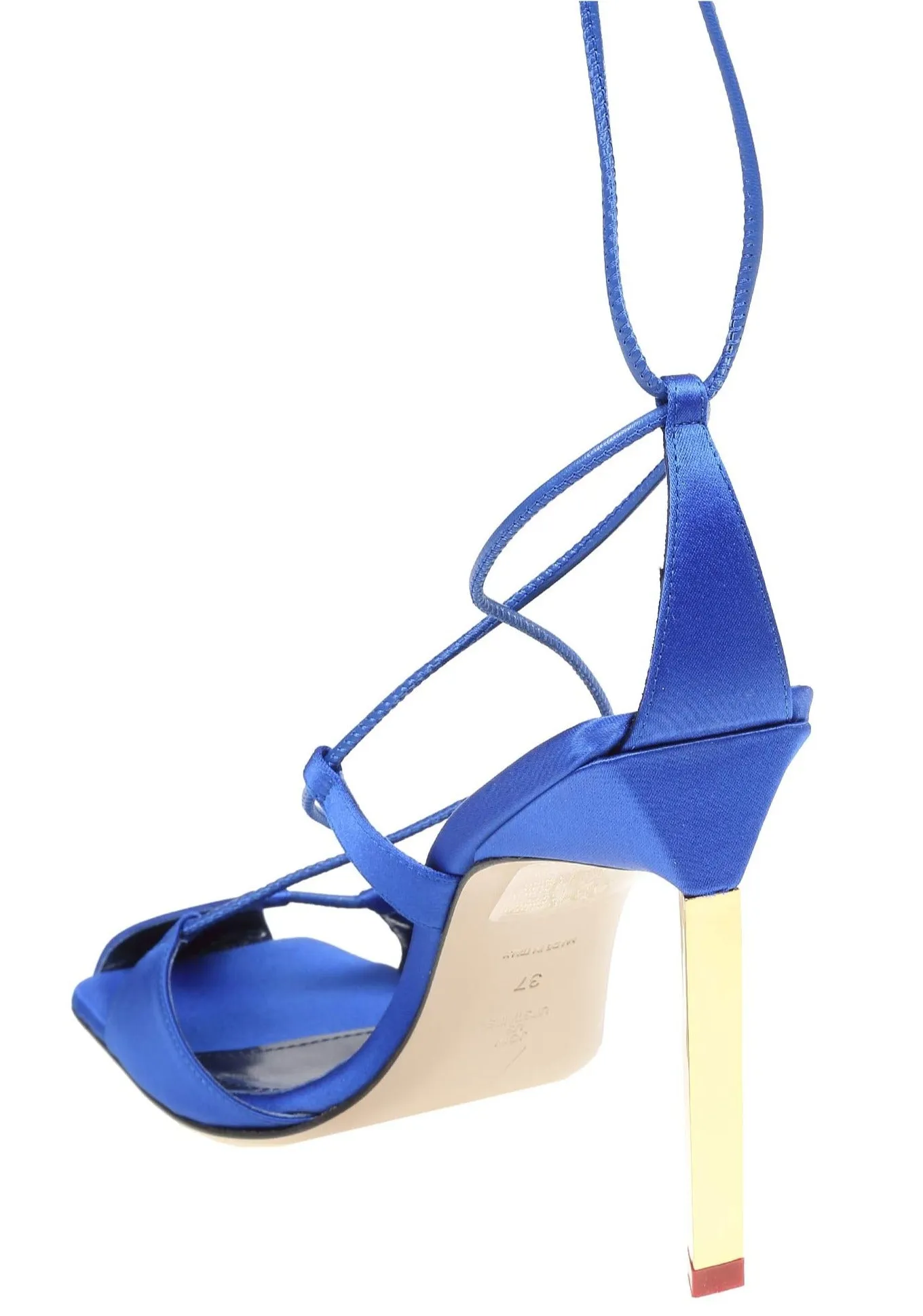 The Attico Adele Lace-Up Galvanic Heel Sandals