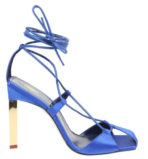 The Attico Adele Lace-Up Galvanic Heel Sandals